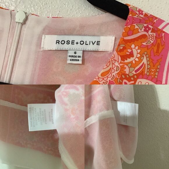 Rose + Olive Colorful Bohemian Paisley Boho Chic Summer Casual Sleeveless Top S - Picture 8 of 8